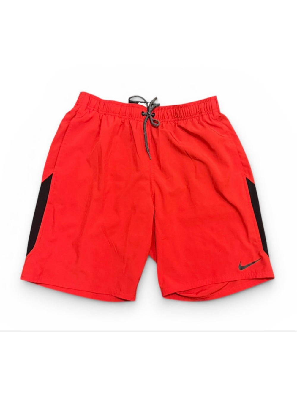 Nike Men’s Red/Black Lined Athletic Swim Trunks Shorts Drawstring Size Large - Picture 2 of 8